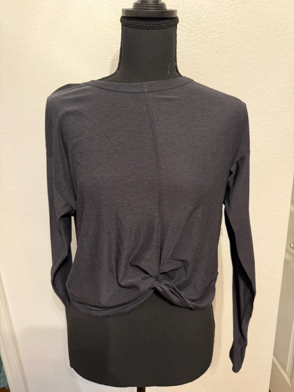 Old Navy Charcoal Twist-Front Long Sleeve Top